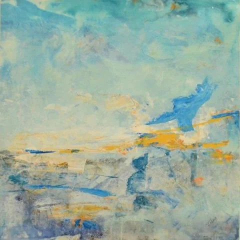 Blue Impression I, Acrylic on canvas by Jason Jarava