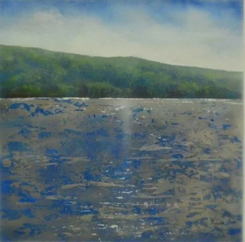 Silver Ocean I, Acrylic on canvas by Jason Jarava
