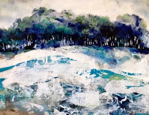 Jacarandas, Acrylic on canvas by Jason Jarava