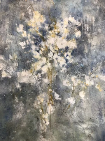 Floral Nocturne II, Acrylic on canvas by Rikki Drotar