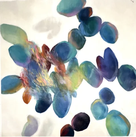 Blue Transending Bird III, Acrylic on canvas by Megumi Akiyama