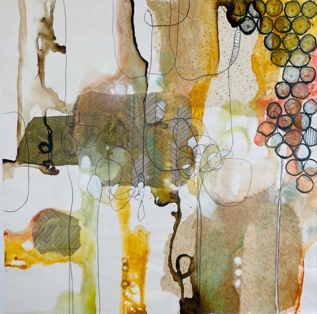 Connecting Botanicals II, Acrylic on canvas by Rikki Drotar