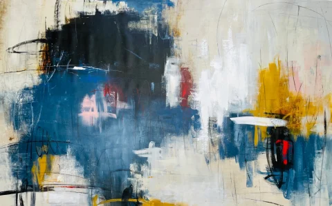 Aggression In Line I, Acrylic on canvas by Sydney Edmunds
