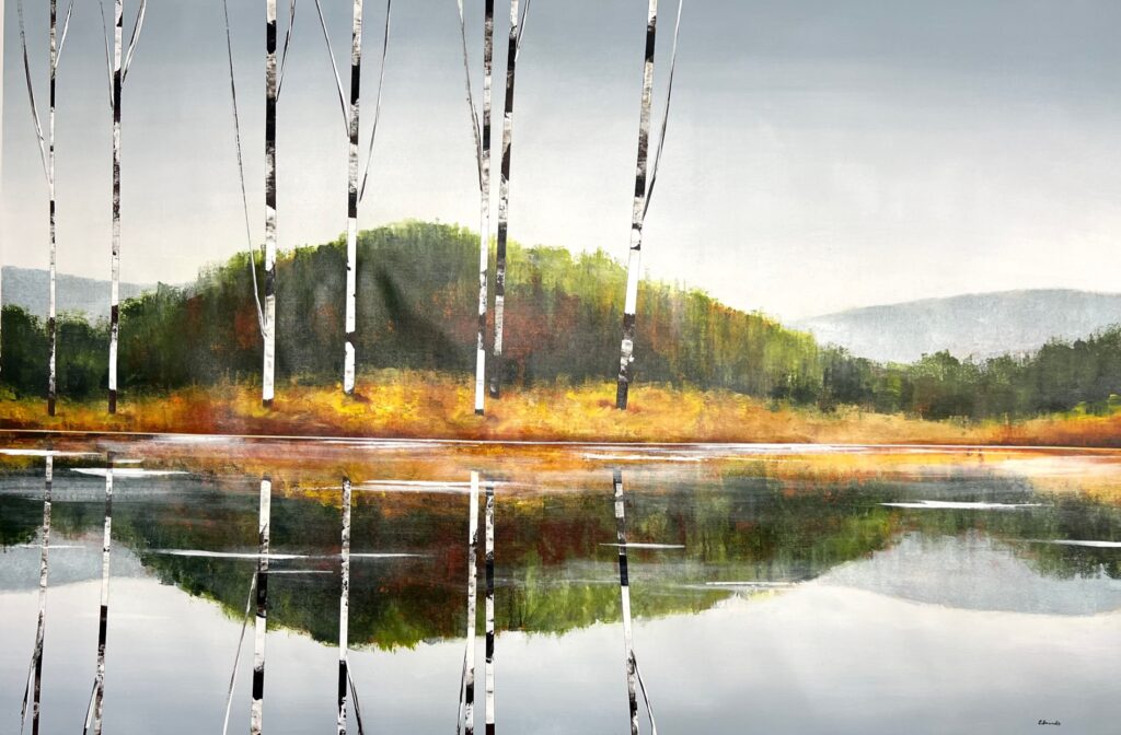 Breeze on Golden Pathway, Acrylic on canvas by Sydney Edmunds