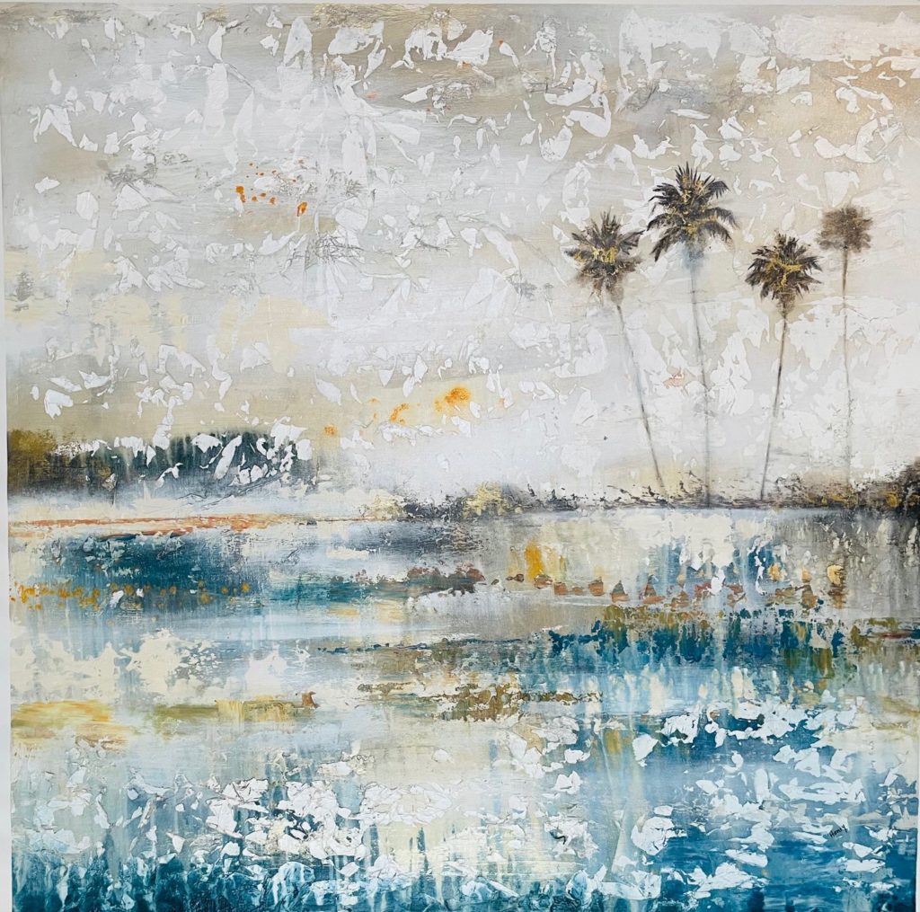 Woodland Palms II, Mixed on canvas by Alexys Henry