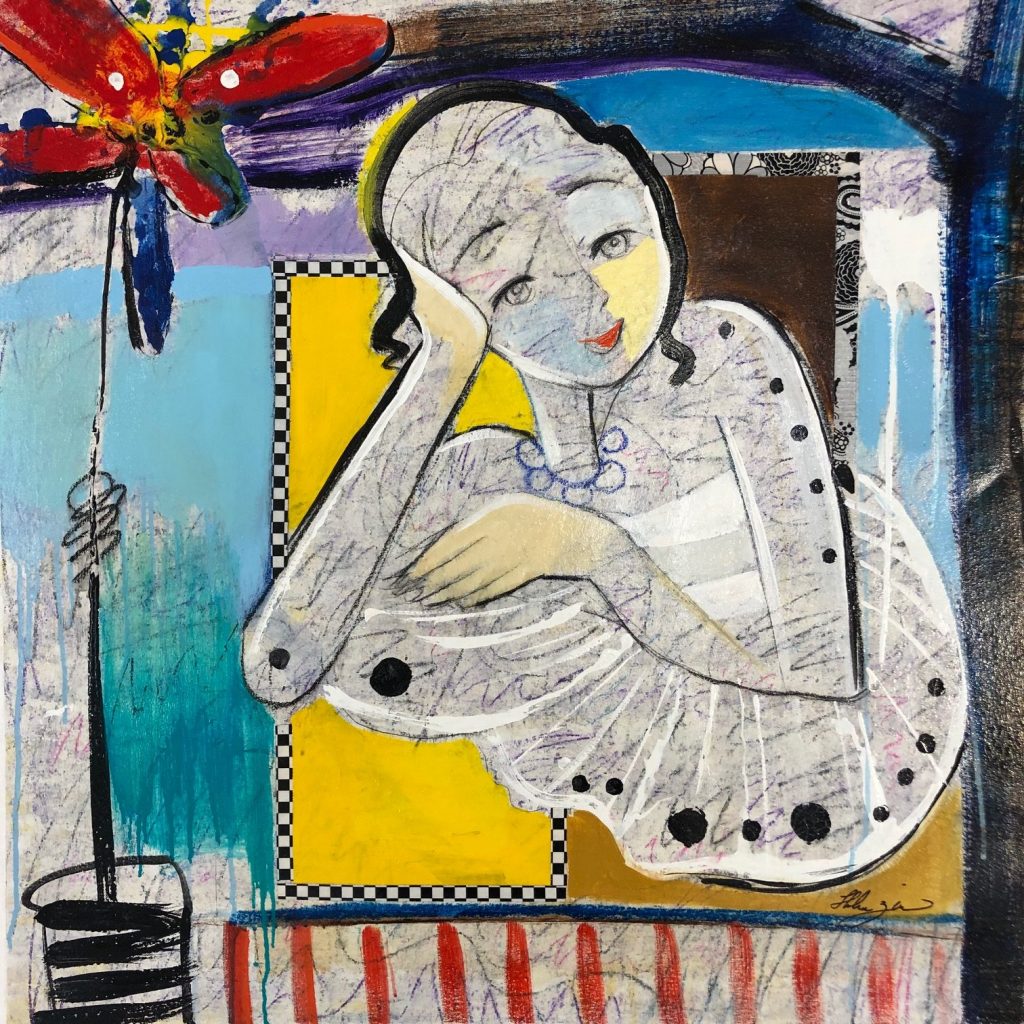 Nouveau IX, Oil on canvas by Helen Zarin