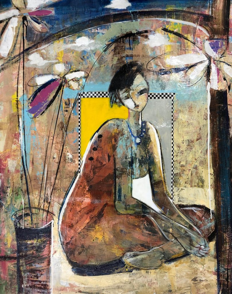 Nouveau II, Oil on canvas by Helen Zarin