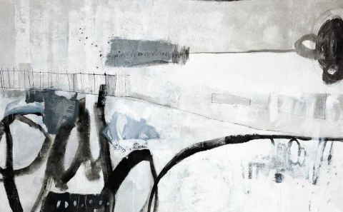 Distant Graphite, Acrylic on canvas by Clayton Rabo